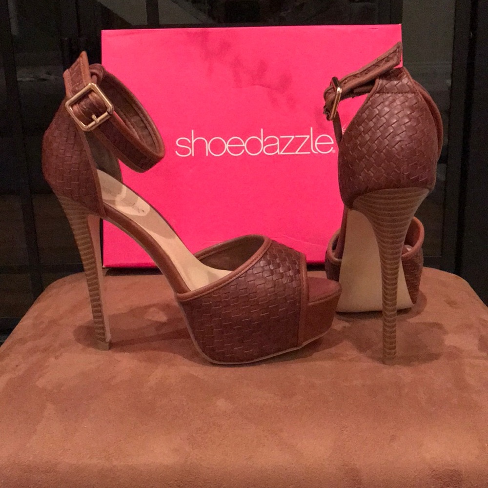 Shoe Dazzle Celeste Platform Heels.